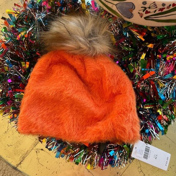 Anthropologie Fuzzy Faux Fur Pom Pom Beanie NWT main image 4